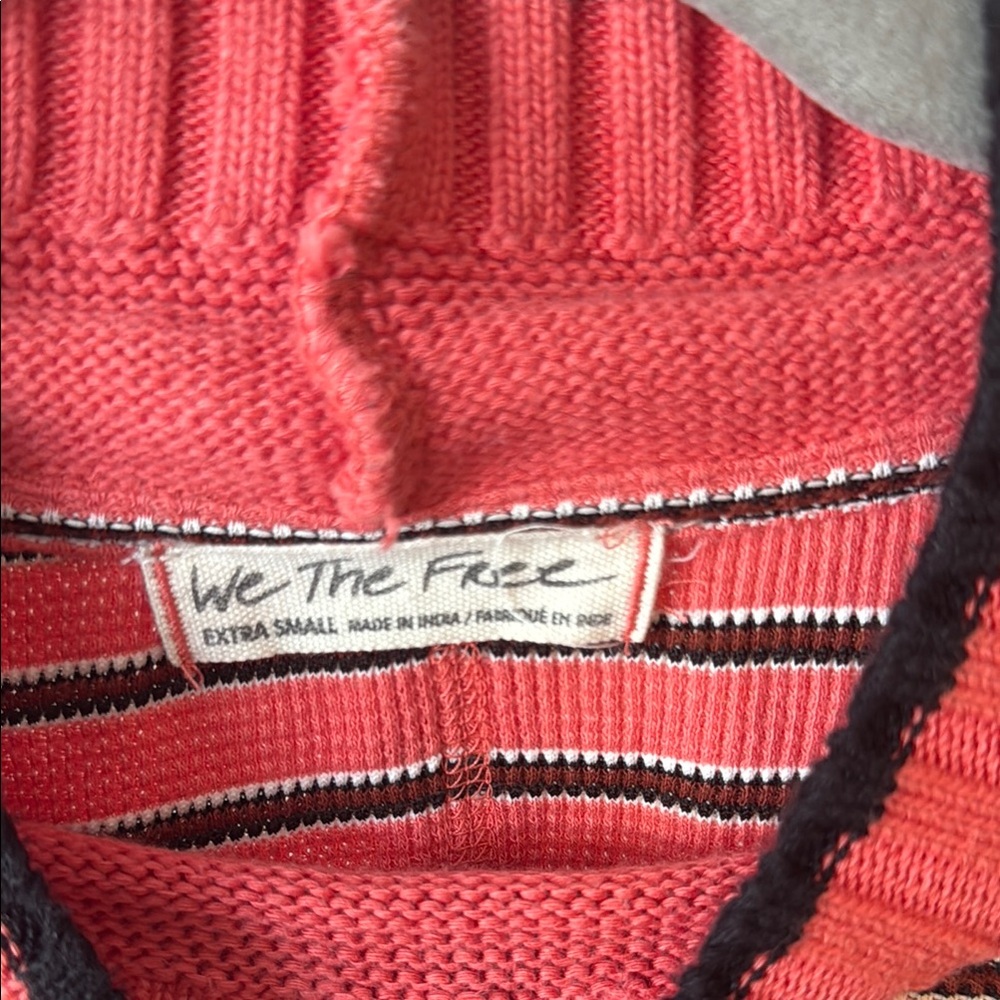 Free People Striped Red and Black Women's Top - Picture 2 of 3